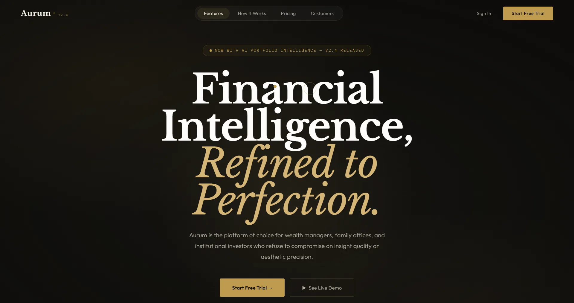 Aurum Finance Platform website